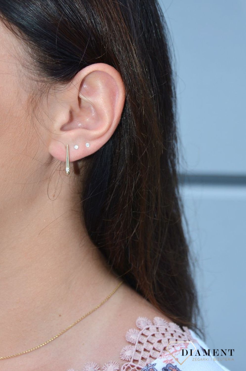 Kolczyki złote pałeczki na sztyft 585.jpg